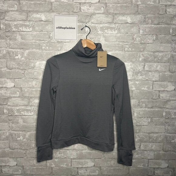 Nike Women's Therma FIT Swift Element Turtleneck Running Top NWT Size XS (Grey) - Picture 3 of 16